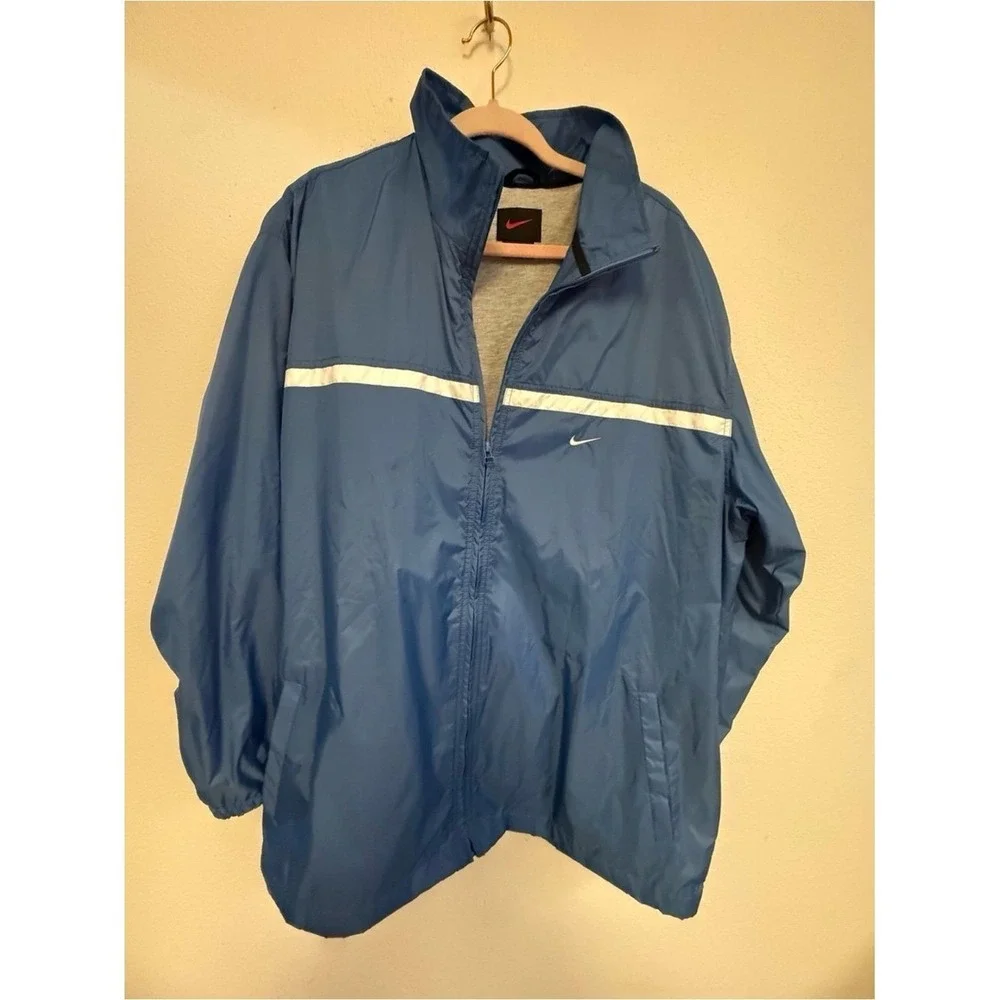 Vintage Nike Windbreaker Jacket Men's XL Blue‎ Full Zip Lightweight Track Jacket